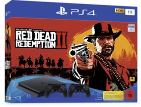 Sony PlayStation 4 Slim - 1TB inkl. 2 Controller Red Dead Redemption 2 Bundle schwarz