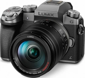 Panasonic Lumix DMC-G70 silber mit Objektiv Lumix G Vario 14-140mm 3.5-5.6 ASPH OIS