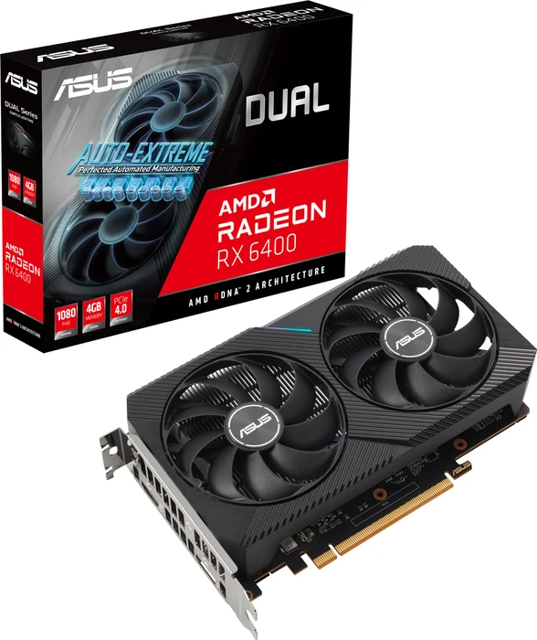ASUS Radeon RX 6400 Dual, DUAL-RX6400-4G, 4GB GDDR6, HDMI, DP