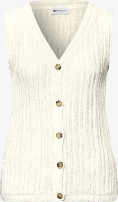 Street One V-Neck und Knopfleiste Weste off white (Damen)