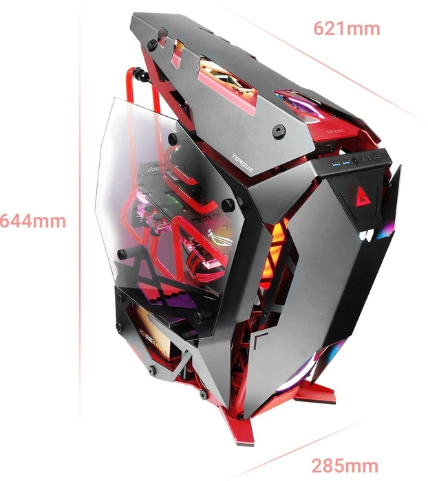 Antec Torque, anthrazit/rot, Glasfenster