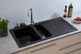 Respekta Boston 1000x500mm Einbau Becken reversibel schwarz