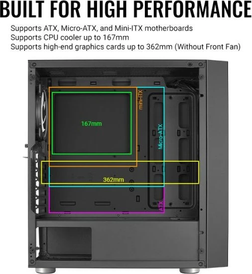 AeroCool Skribble ARGB, Glasfenster