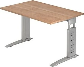 Hammerbacher Ergonomic Plus U-Serie US12/N/W Schreibtisch 120x80cm Nussbaum/weiß