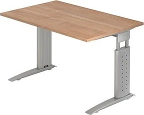 Hammerbacher Ergonomic Plus U-Serie US12/N/W Schreibtisch 120x80cm Nussbaum/weiß