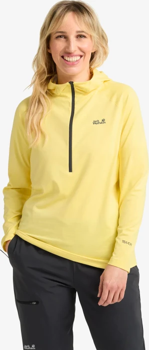 Jack Wolfskin Prelight Trail Hooded Funktionsshirt langarm lemon ice (Damen)