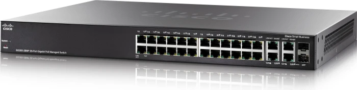 Cisco SG300 Rackmount Gigabit Managed Switch, 26x RJ-45, 2x RJ-45/SFP, 375W PoE+
