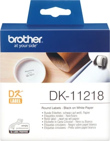 Brother Endlosetiketten DK-11218 rund, 24mm, weiß, 1er-Pack (1000 Etiketten)