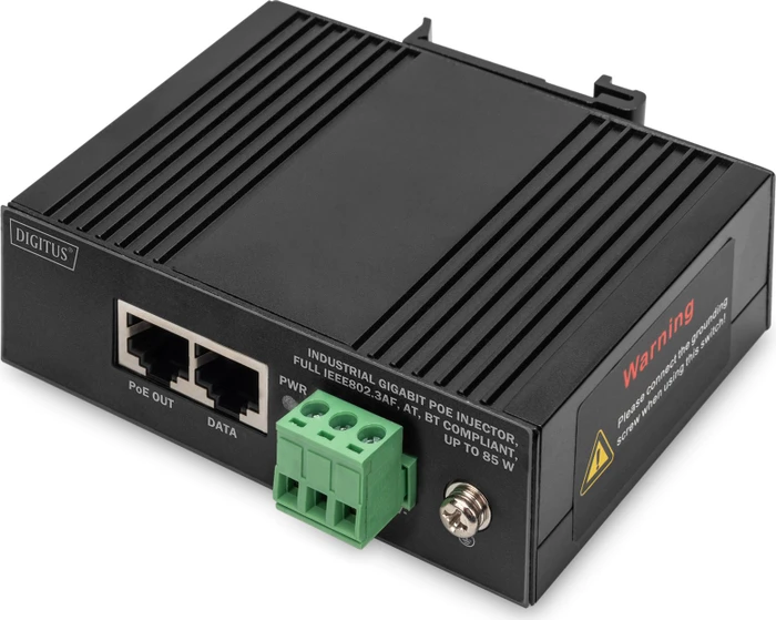 Digitus Industrial Railmount Gigabit PoE-Injektor, 2x RJ-45, 85W PoE++