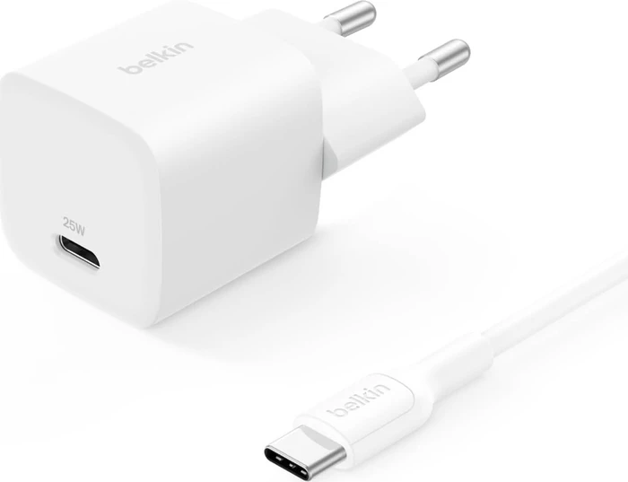 Belkin BoostCharge USB-C-Ladegerät + USB-C/USB-C-Kabel (25W) weiß