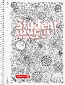 Brunnen Student Premium ZENart Collegeblock, A4, Lineatur 28, Floral, 80 Blatt