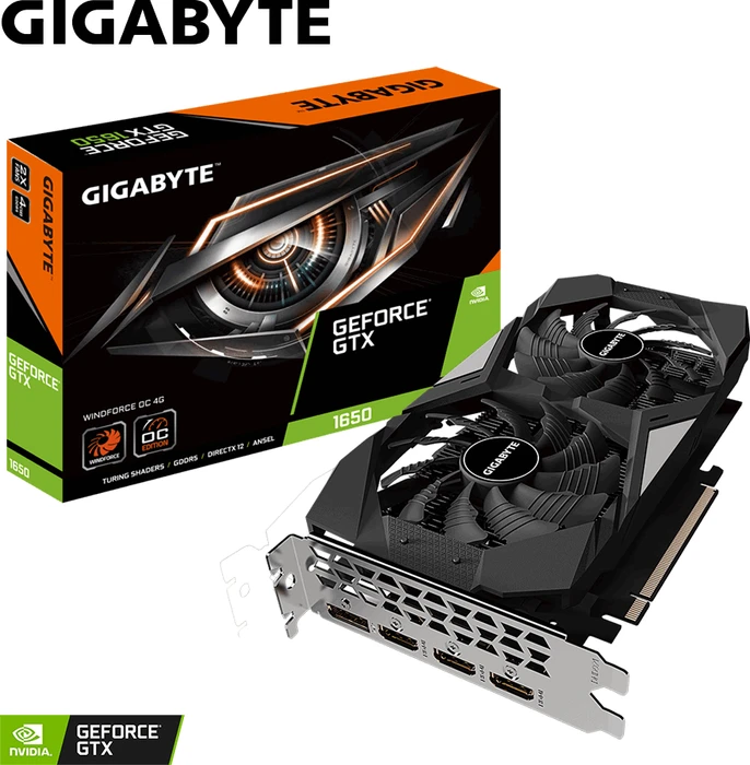 GIGABYTE GeForce GTX 1650 Windforce OC 4G, 4GB GDDR5, 3x HDMI, DP