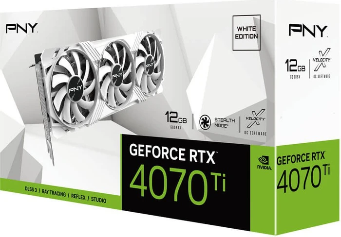 PNY GeForce RTX 4070 Ti LED Verto White Edition, 12GB GDDR6X, HDMI, 3x DP