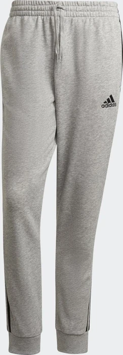 adidas Essentials French Terry Tapered Cuff 3-Streifen Trainingshose lang medium grey heather/black (Herren)