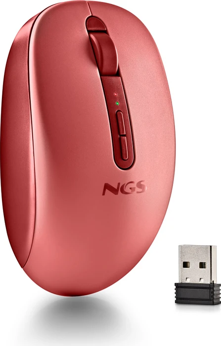 NGS Fog Dual Red Wireless Mouse, rot, USB/Bluetooth