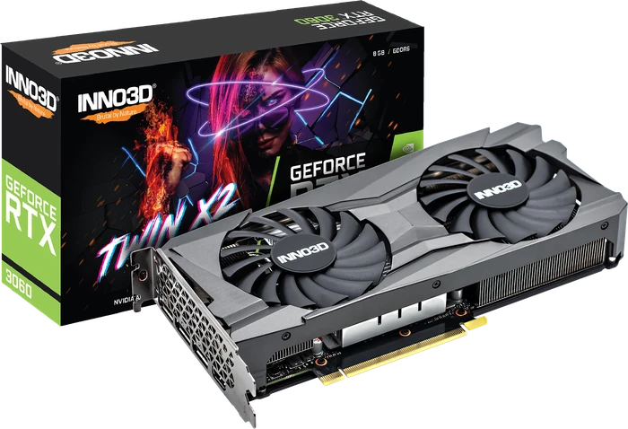 INNO3D GeForce RTX 3060 Twin X2 LHR, 8GB GDDR6, HDMI, 3x DP