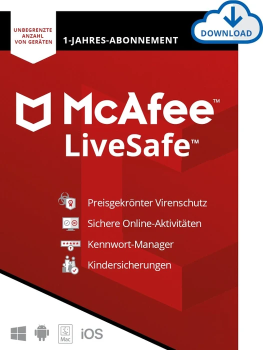 McAfee LiveSafe 2018, ESD (deutsch) (Multi-Device)