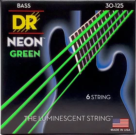 DR Strings Neon Green Bass Medium 6-String