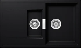Schock Mono D-150 Einbau Becken reversibel puro inkl. Zubehör schwarz