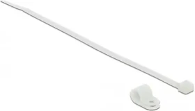 DeLOCK Befestigungsschelle 7.9mm mit Kabelbinder, 3.6mm, 250mm, weiß, 10 Stück