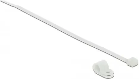 DeLOCK Befestigungsschelle 7.9mm mit Kabelbinder, 3.6mm, 250mm, weiß, 10 Stück