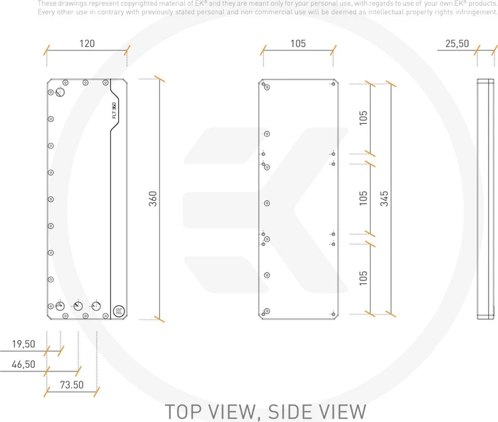 EK Water Blocks Quantum Line EK-Quantum Volume FLT 360 D-RGB, Acryl