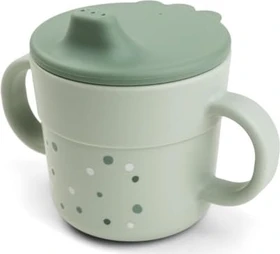 Done by Deer Foodie Trinklernbecher, 0+M, 215ml, happy dots green