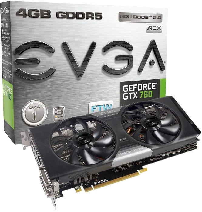 EVGA GeForce GTX 760 ACX Cooler Dual BIOS, 4GB GDDR5, 2x DVI, HDMI, DP