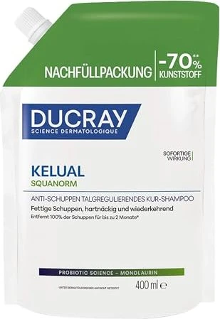 Pierre Fabre Ducray Kelual Squanorm fettige Schuppen Shampoo Refill, 400ml