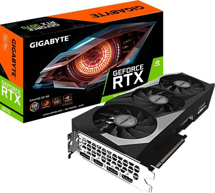 GIGABYTE GeForce RTX 3070 Gaming OC 8G (Rev. 2.0) (LHR), 8GB GDDR6, 2x HDMI, 2x DP