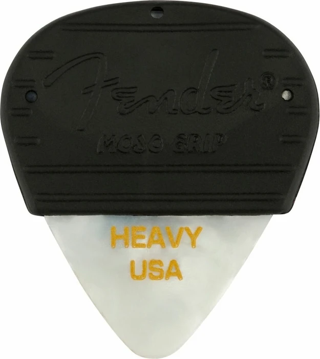 Fender Mojo Grip Celluloid Picks, White Moto Heavy, 3-Pack
