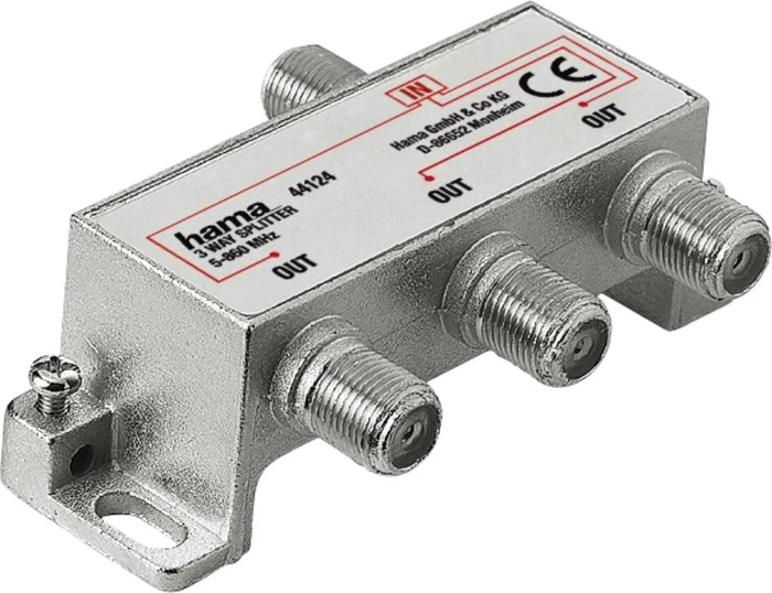 Hama Breitband-Kabelverteiler, 3-fach, voll geschirmt