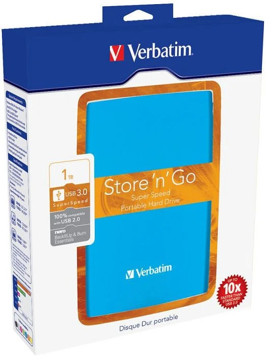 Verbatim Portable Colour Edition, blau, 1TB, USB-A 3.0