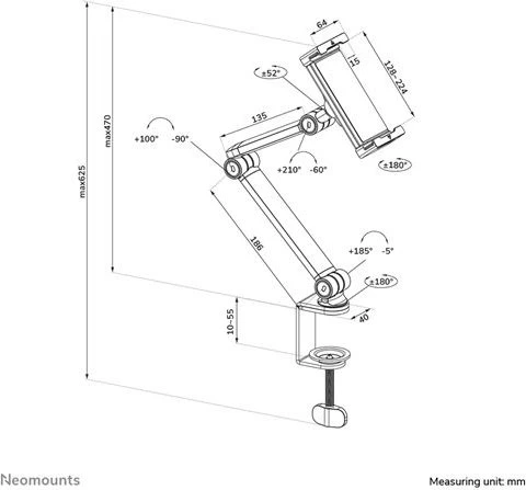 Neomounts Tablet-Halterung 4.7-12.9", weiß