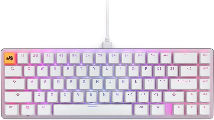 Glorious GMMK 2 Compact, 65%, weiß, LEDs RGB, Glorious Fox Linear, USB, US
