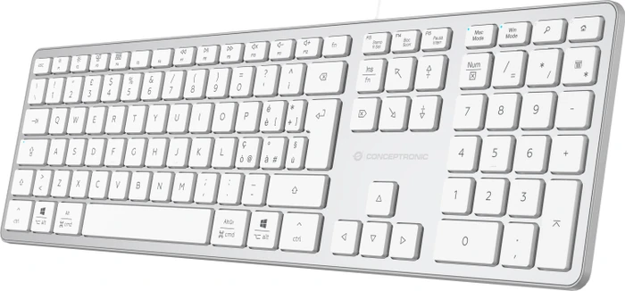 Conceptronic KAYNE02WIT Slim-Tastatur, weiß, USB, IT