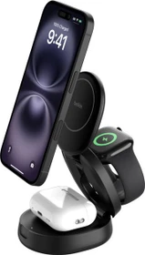 Belkin BoostCharge Kompakte magnetische 3-in-1-Ladestation (15W) schwarz
