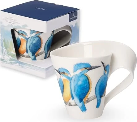Villeroy & Boch NewWave Caffè Eisvogel Becher mit Henkel inkl. Geschenkkarton 300ml