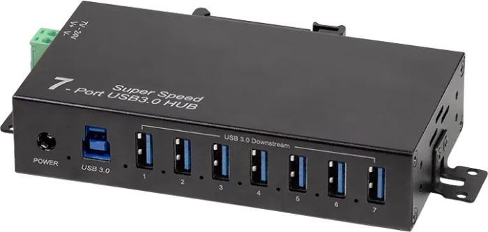 LogiLink Industrial Railmount USB-Hub, 7x USB-A 3.0, USB-B 3.0 [Buchse]