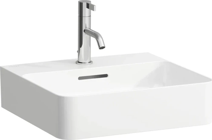 LAUFEN Val Aufsatzhandwaschbecken 8162804001041 45x42cm, LCC, Hahnloch und Überlauf, Saphirkeramik Image