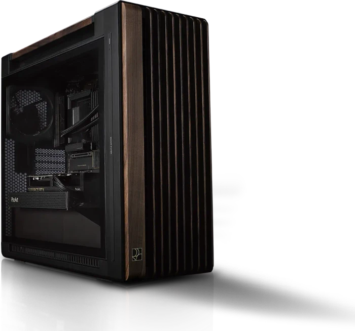 ASUS ProArt PA602 Wood Edition Modern Black, schwarz/braun, Tempered Glass Panel, Glasfenster