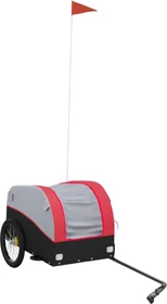 vidaXL Transport 123x52cm Fahrradanhänger schwarz/rot