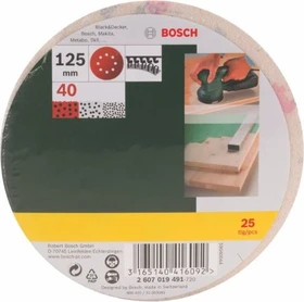 Bosch DIY Schleifblatt K40, 125mm, 25 Stück
