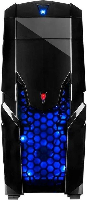 Inter-Tech Q2 Illuminator, Acrylfenster, Lüfter LED blau