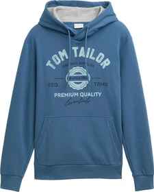 Tom Tailor Logo-Print Hoodie real teal blue (Herren)
