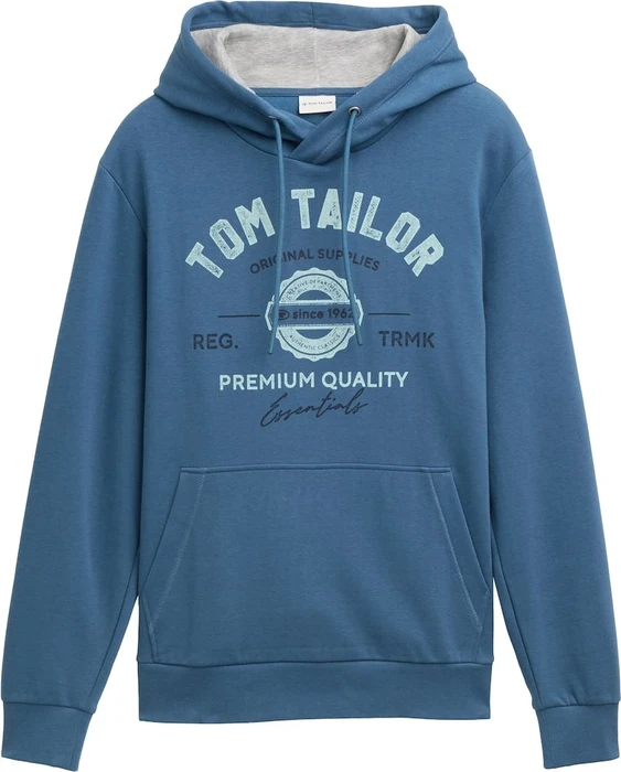 Tom Tailor Logo-Print Hoodie real teal blue (Herren)