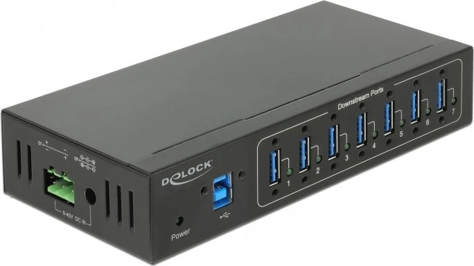 DeLOCK Industrial Railmount USB-Hub, 7x USB-A 3.0, USB-B 3.0 [Buchse]