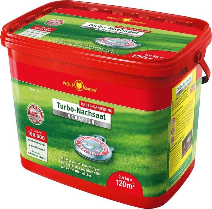 Wolf-Garten LR-S250 Turbo-Nachsaat Rasensaat Schatten, 5kg