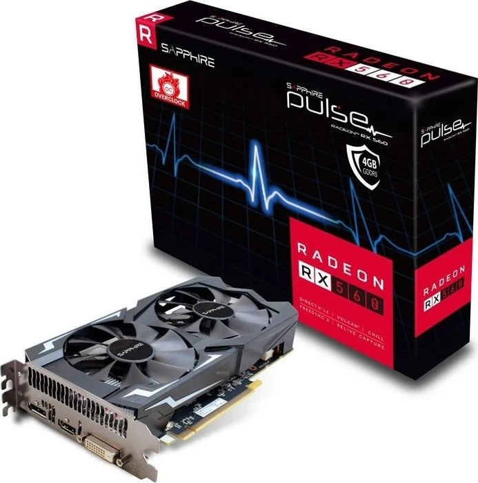 Sapphire Pulse Radeon RX 560D 4G G5 14CU Dual Fan, 4GB GDDR5, DVI, HDMI, DP, lite retail
