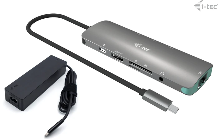 i-tec Metal Nano Dock, inkl. Netzteil, USB PD 100W, USB-C 3.0 [Stecker]